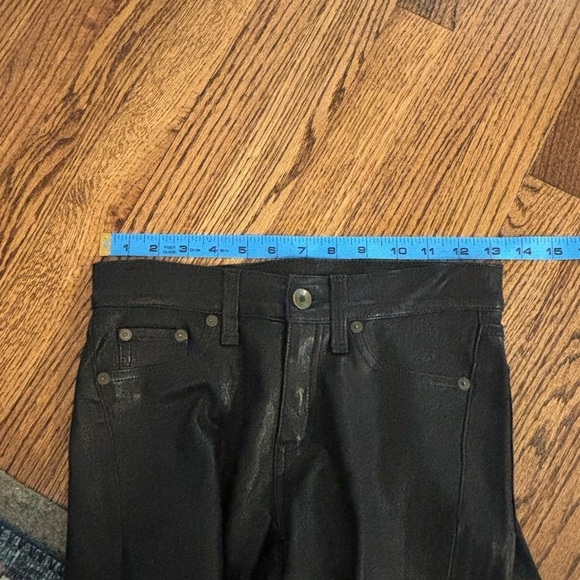 Rag & Bone | The‎ Leather Skinny Washed Black Sz 24 W1602L034 - Picture 5 of 7